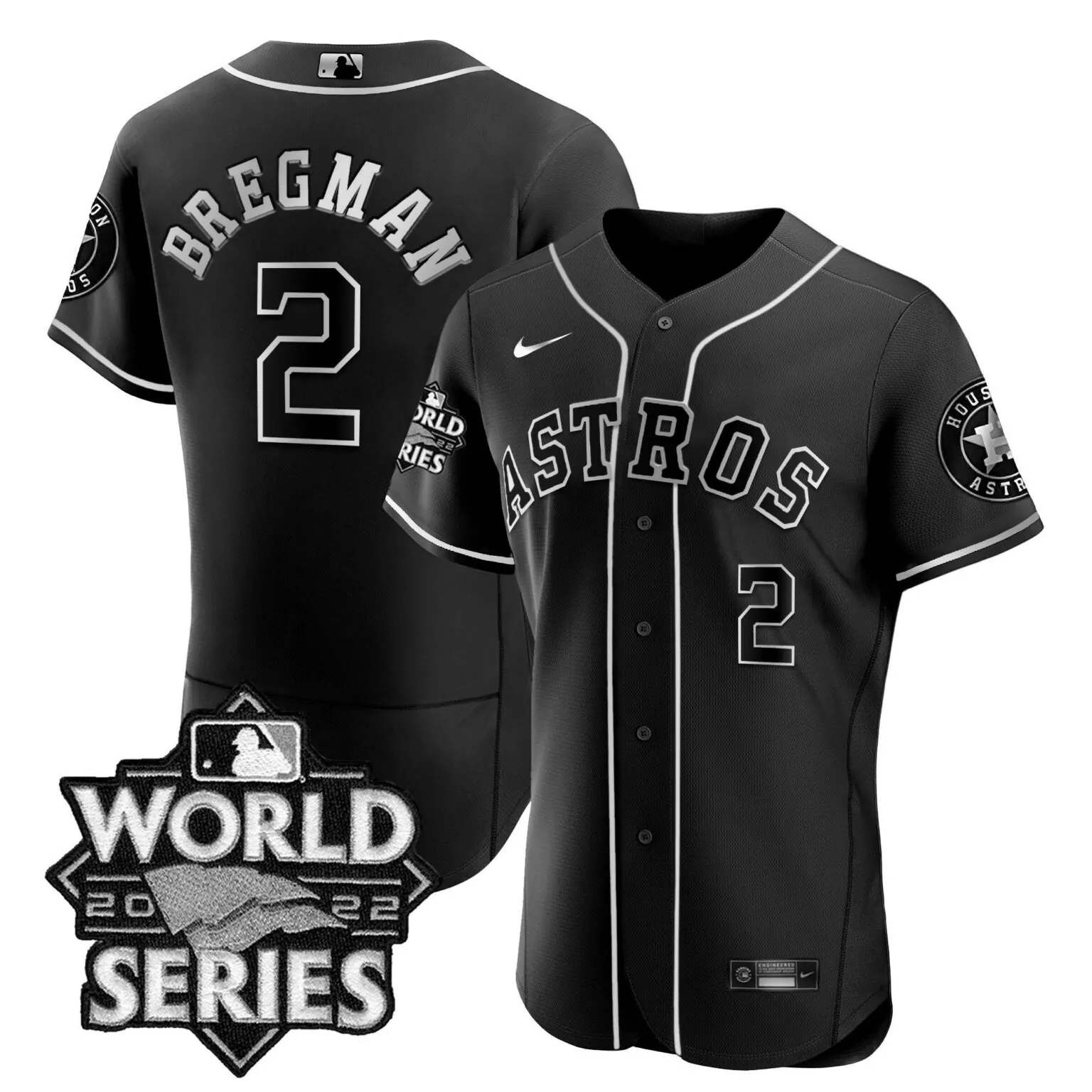 Alex Bregman 2 Astros Jersey Black World Series 2022 Men White Flex All Stitched