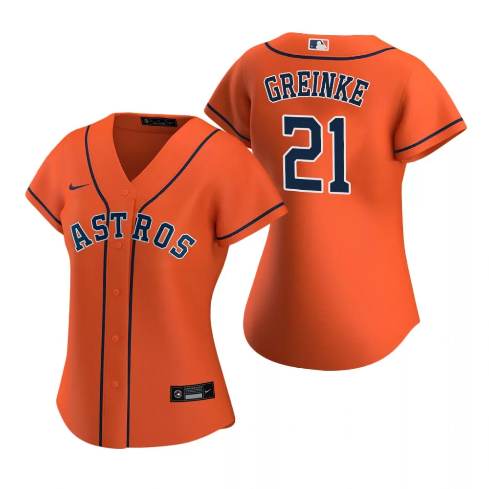 Zack Greinke 21 Astros Jersey Orange Men Navy Blue Alternate