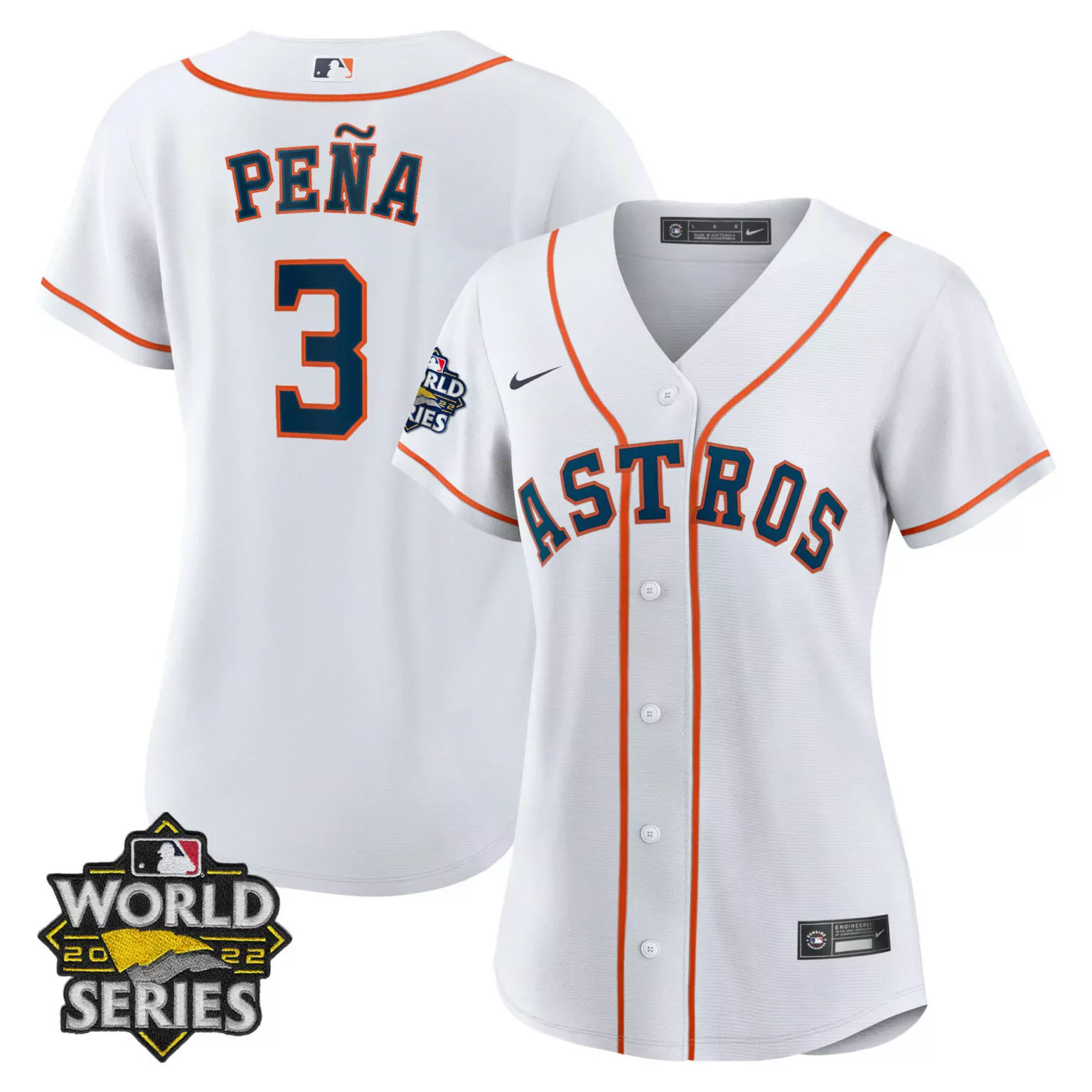 Jeremy Pena 3 Astros Jersey White World Series 2022 Men Orange Navy Cool Home All