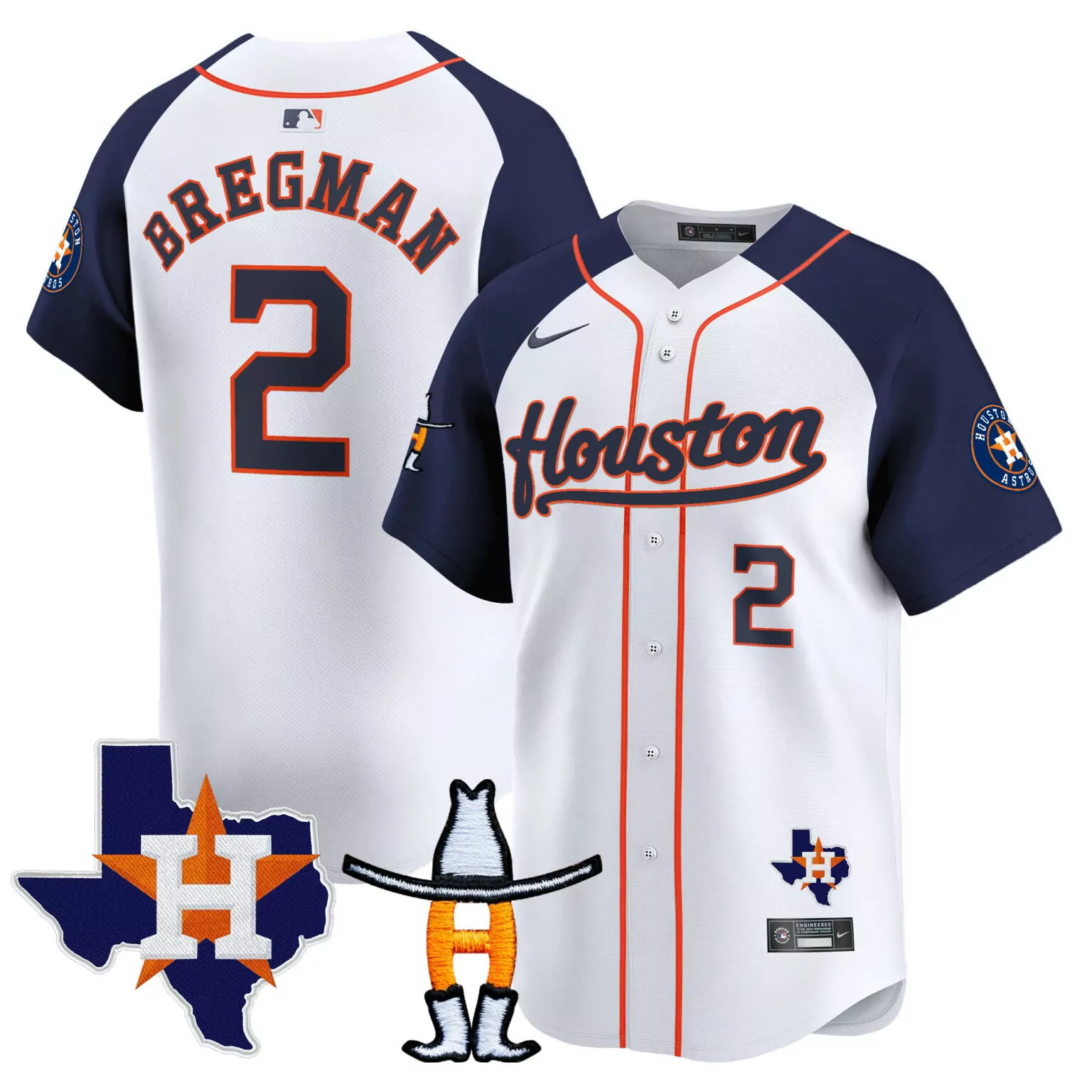 Alex Bregman 2 Houston Astros Jersey White City Connect Texas Star Cowboy Hat 2023