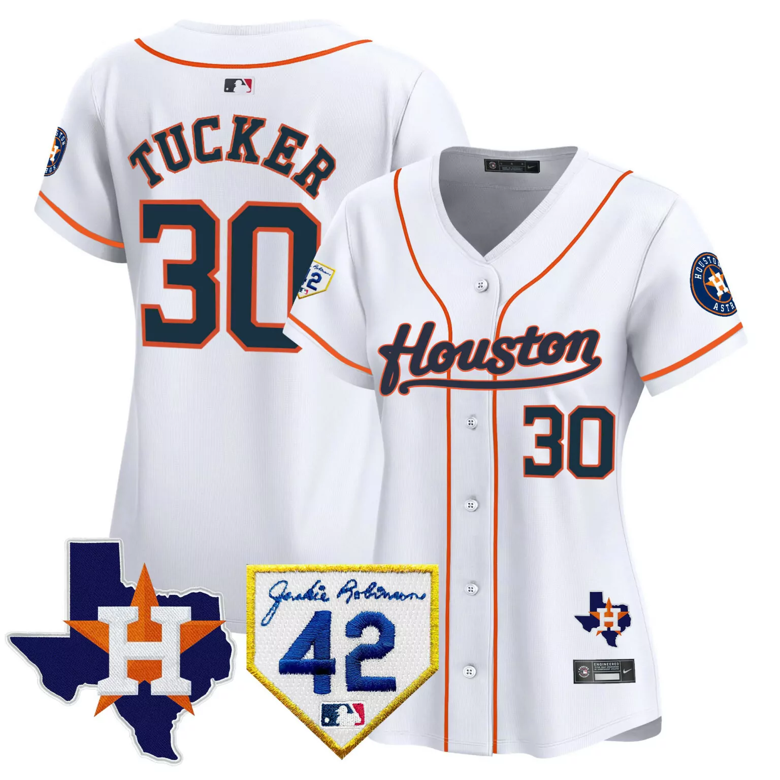 Kyle Tucker 30 Houston Astros Jersey White City Connect Jackie Robinson 42 Texas Outline 2023