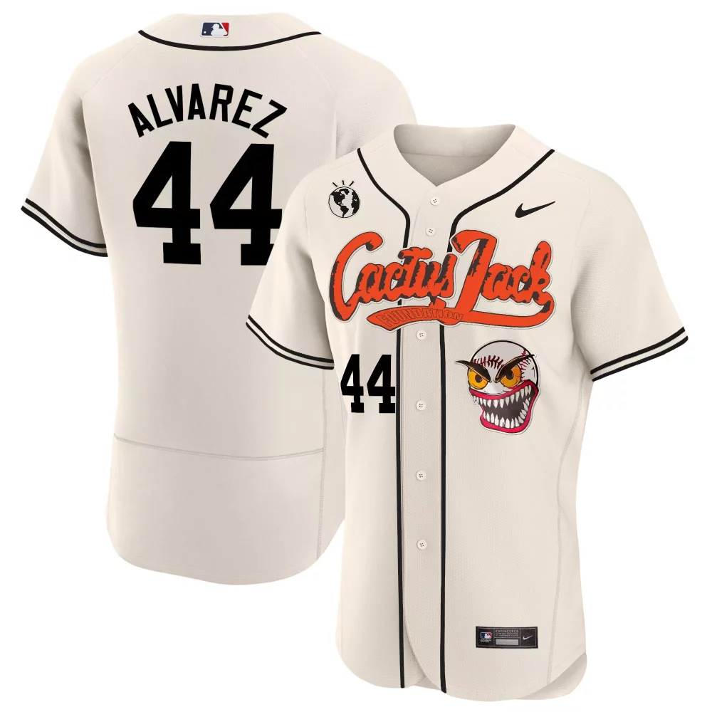 Alvarez 44 Cactus Jack Jersey Cream Earth Globe Foundation Black Orange Flex Base