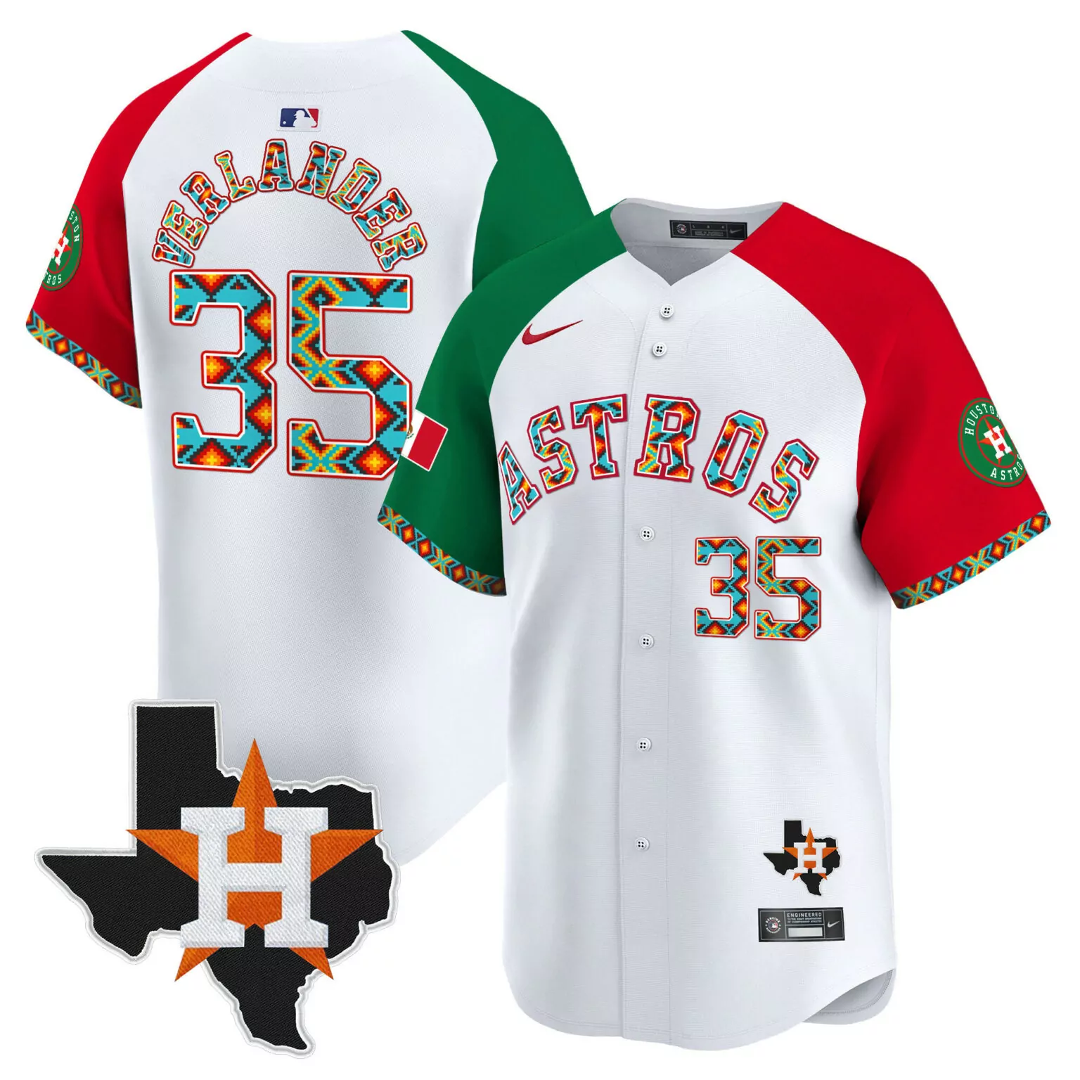 Justin Verlander 35 Jersey White Houston Astros Texas Star Men Split Custom Design