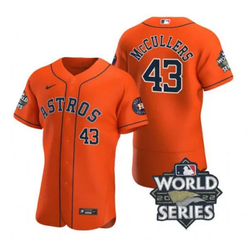 Lance Mccullers 43 Astros Jersey Orange World Series 2022 Men Navy White