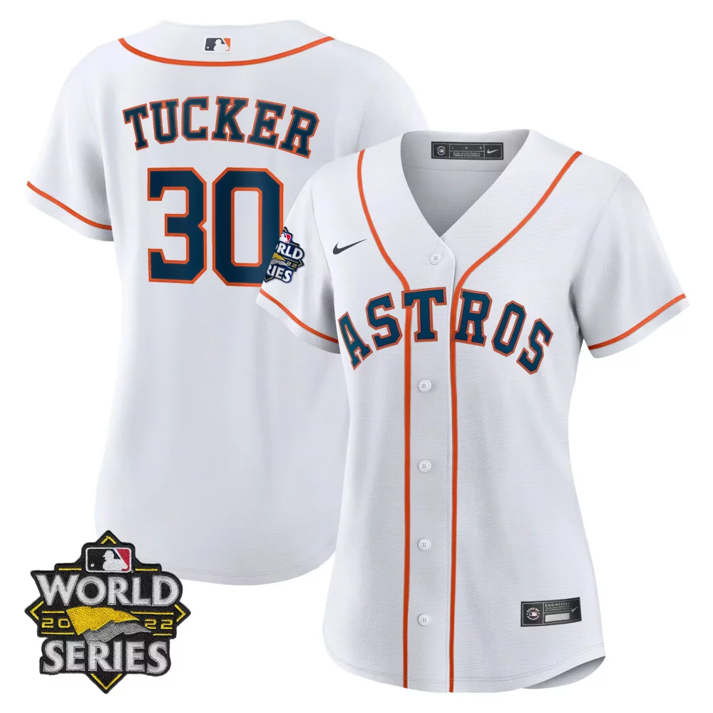 Jose Altuve 30 Astros Jersey White World Series 2022 Men Orange Navy Cool Home All