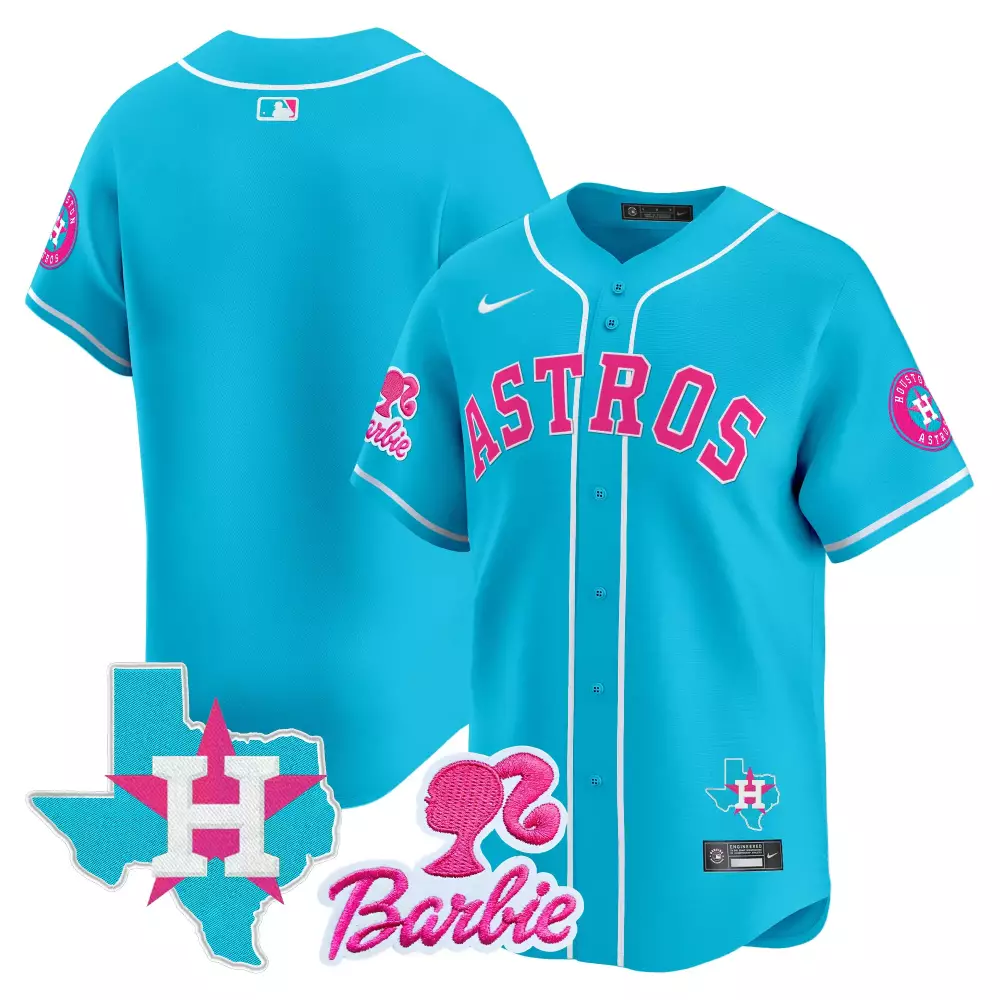 Kyle Tucker Houston Astros Jersey Bright Blue Barbie Texas Shape Silhouette 2024
