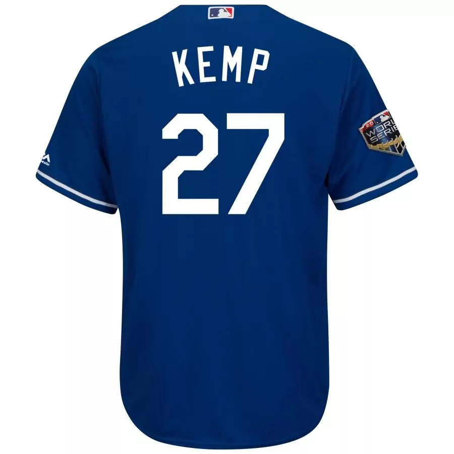 Matt Kemp 27 Blue Jays Jersey Royal 2016 World Series Men White Cool Base