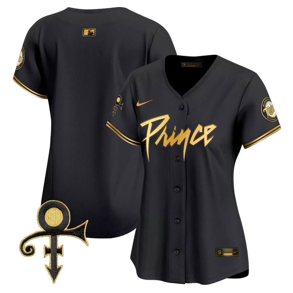 Prince Minnesota Twins Jersey Black Symbol Women Gold Vapor Premier Limited v4 All