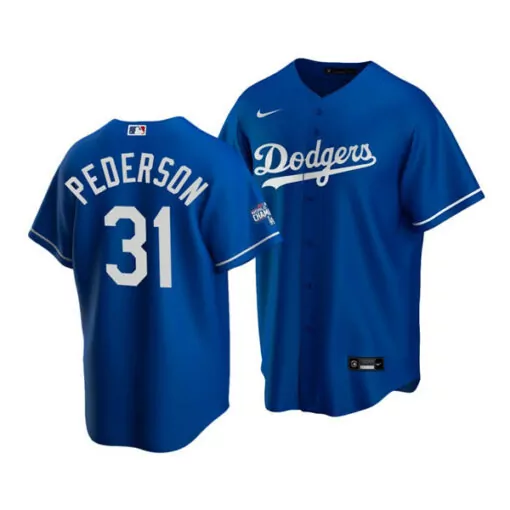 Joc Pederson 31 Dodgers Jersey Royal Blue World Series Champions Men White Home Stitched