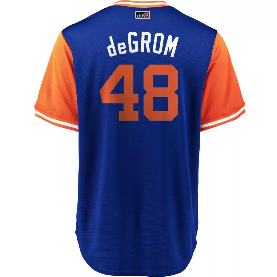 Jacob Degrom 48 New York Mets Jersey Blue Men Alternate Orange White Cool Base