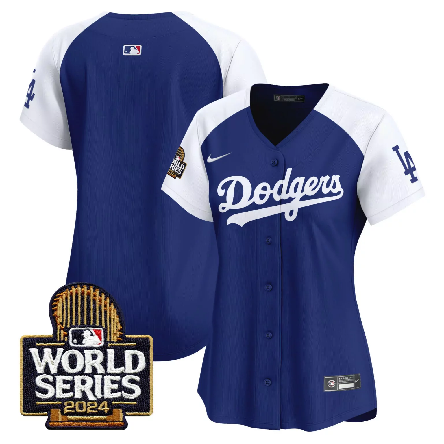 Los Angeles Dodgers Jersey Royal Blue World Series 2024 Women White Alternate All