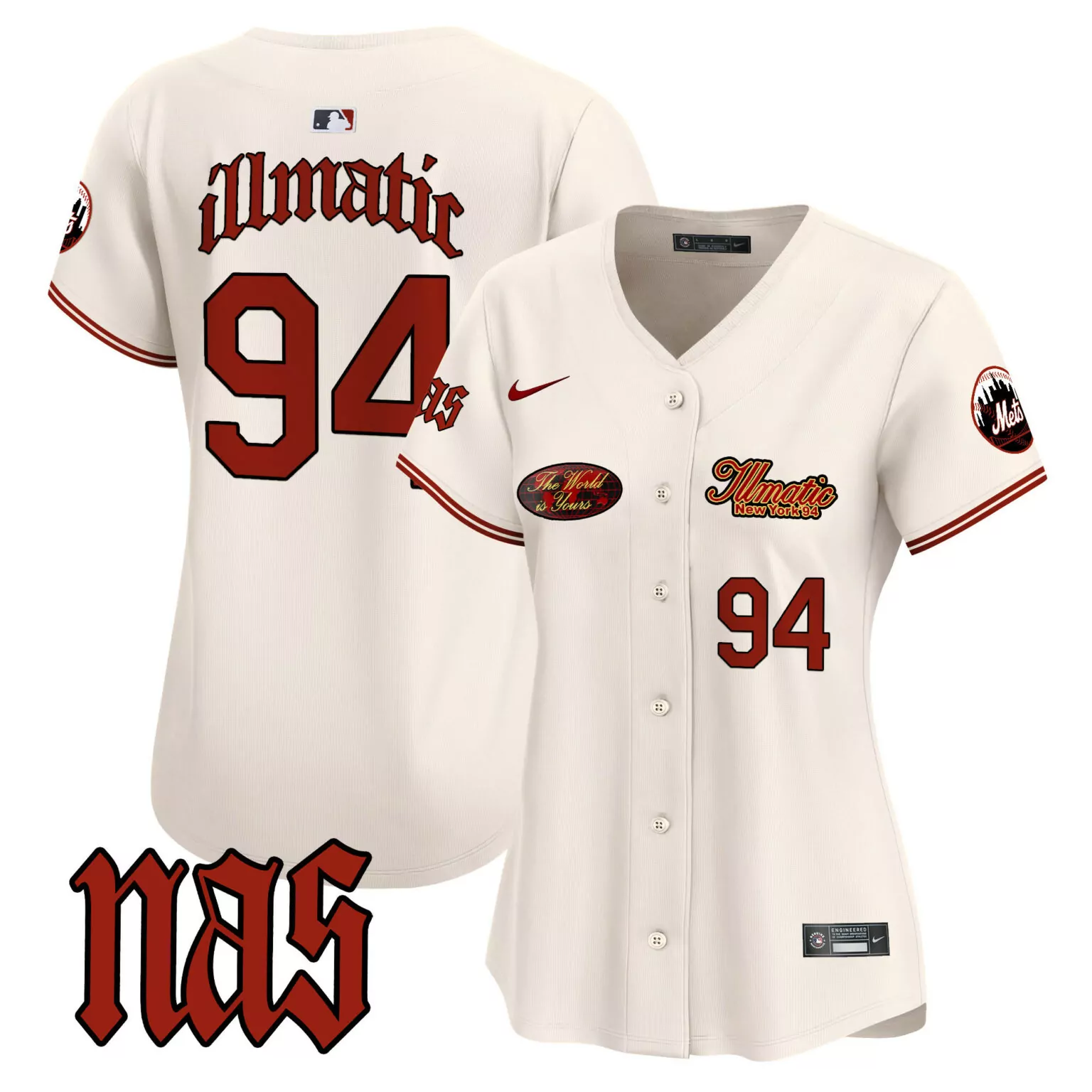 Illmatic Nas 94 New York Mets Jersey Cream 30th Anniversary World Is Yours City Connect