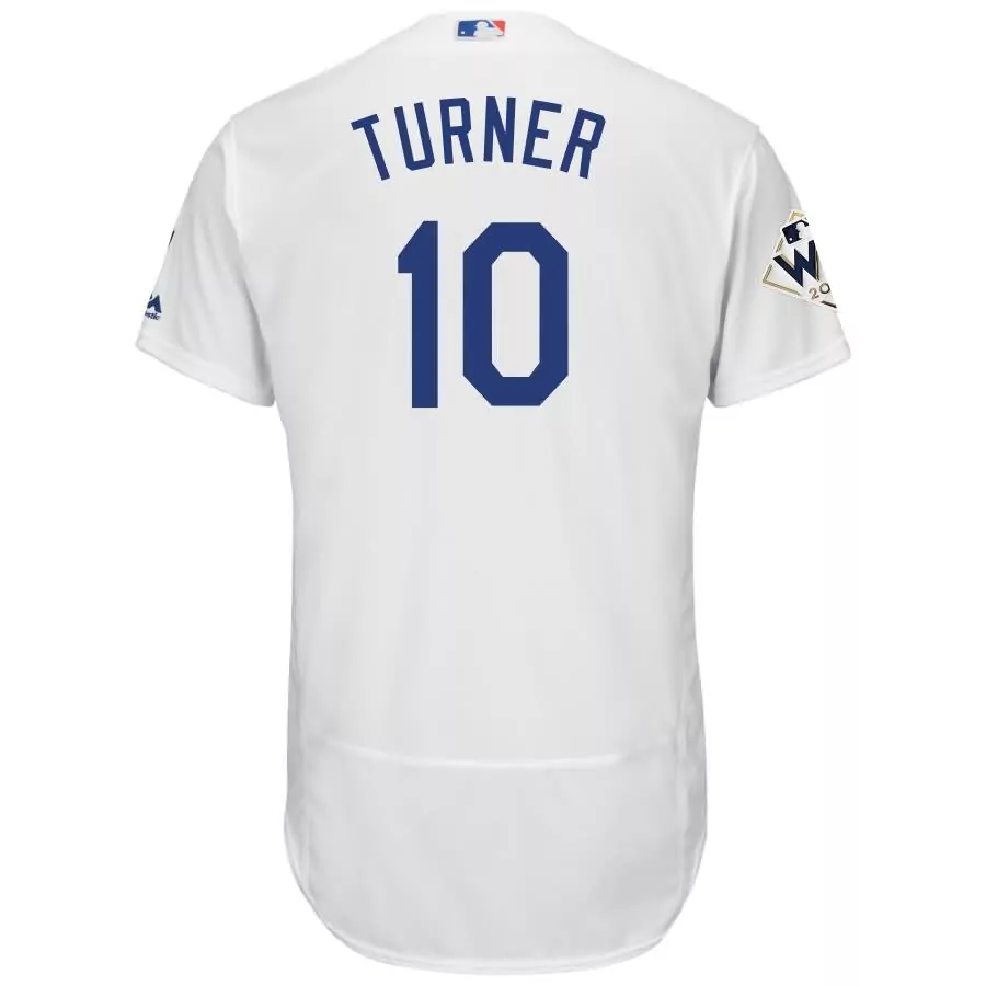 Justin Turner 10 Jersey White Los Angeles Dodgers World Series 2020 Men Replica Blue