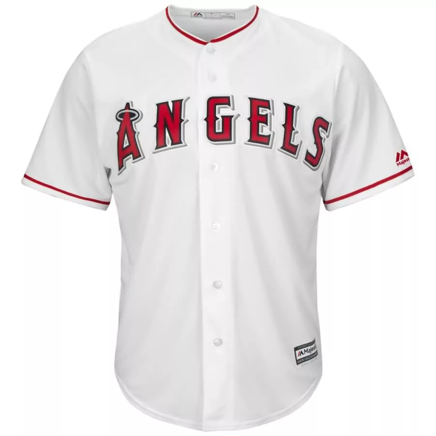 Anderson 6 Angels Jersey White Majestic Athletic Men Red Grey Home Cool Base