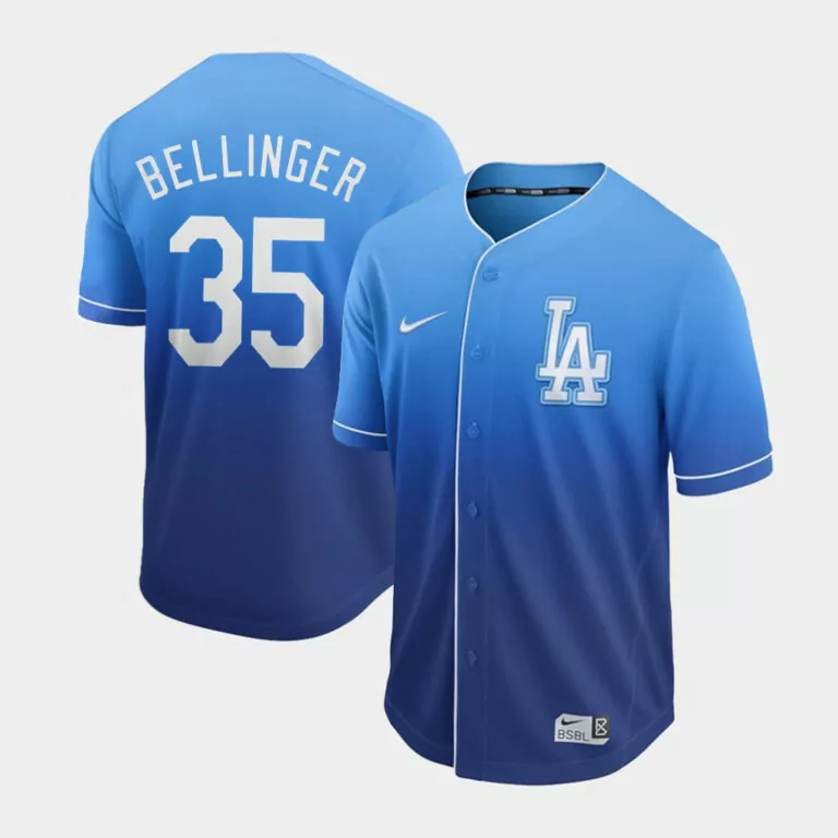 Cody Bellinger 35 Jersey Blue Los Angeles Dodgers Men Split Design White Cooperstown