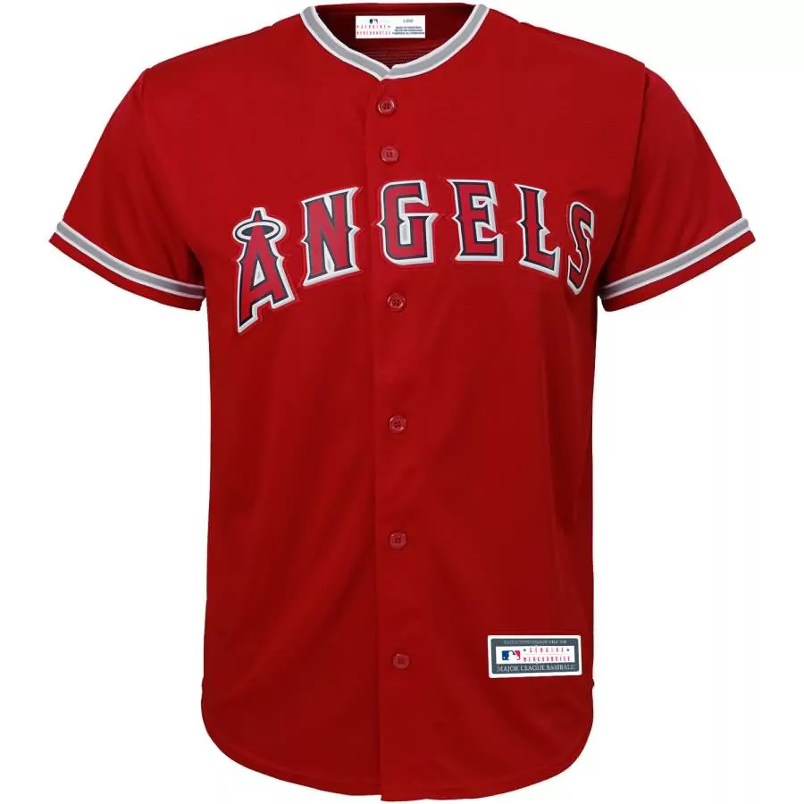 Angels Jersey Red Men White Grey Alternate Cool Base