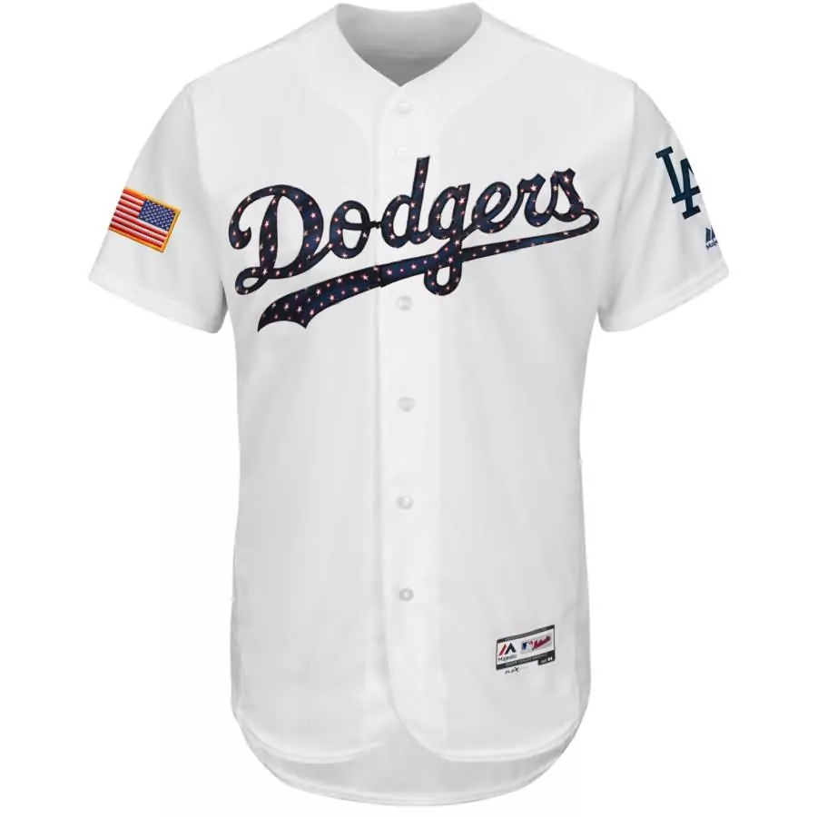 Prince Team Los Angeles Dodgers Jersey White Stars And Stripes American Flag Men