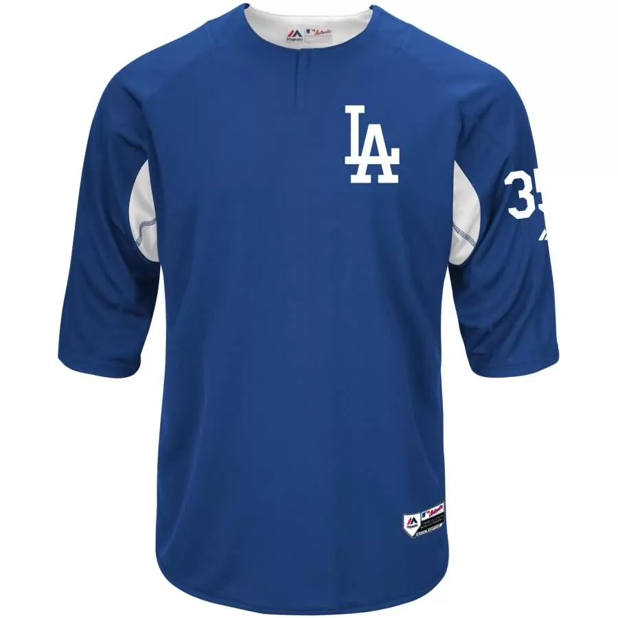 Custom Los Angeles Dodgers 35 Jersey Royal Blue Men White Collection Cool Base