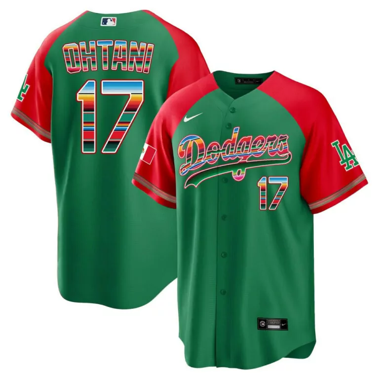 Shohei Ohtani 17 Dodgers Jersey Green Dia De Los Muertos Mexico Flag Men Alternate