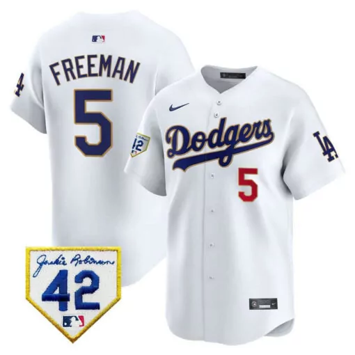 Freddie Freeman 5 Dodgers Jersey White Jackie Robinson 42 Men Blue Red Vapor
