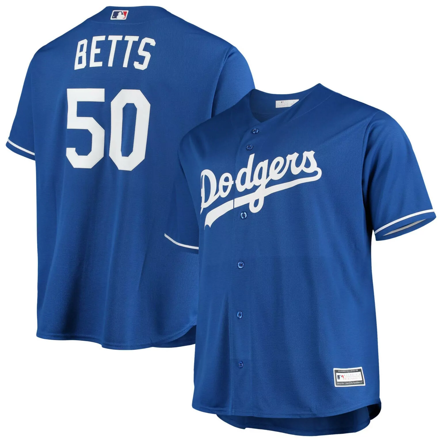Mookie Betts 50 Dodgers Jersey Blue Men White