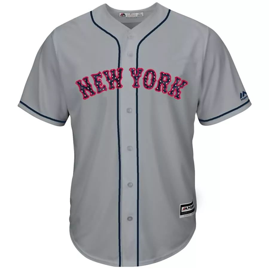 New York Yankees Jersey Gray Men Alternate Navy Blue Pink Cool Base