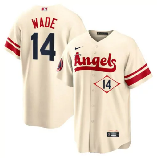 Tyler Wade 14 Angels Jersey Cream Men Red Navy Blue Cool Base Stitched