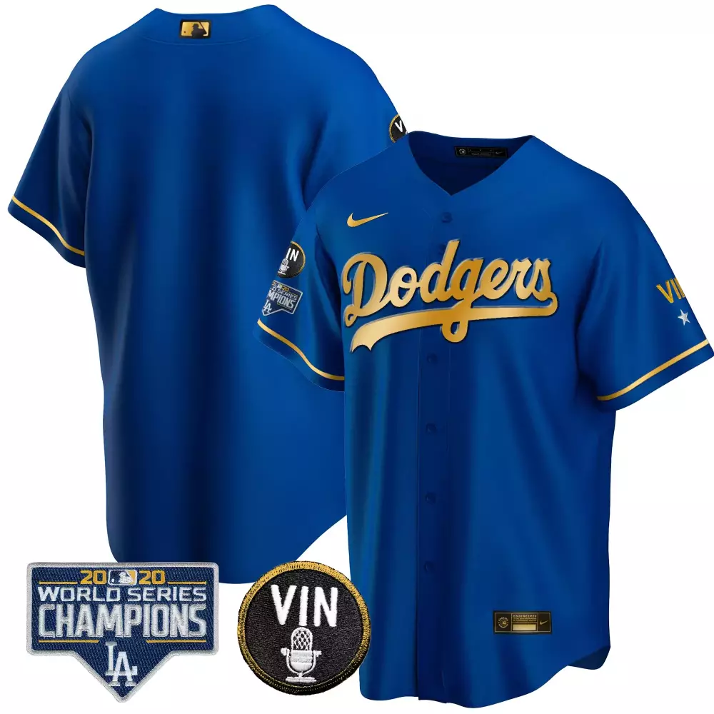 Mookie Betts 30 Jersey Royal Blue 2020 World Series Champions Los Angeles Dodgers Vin