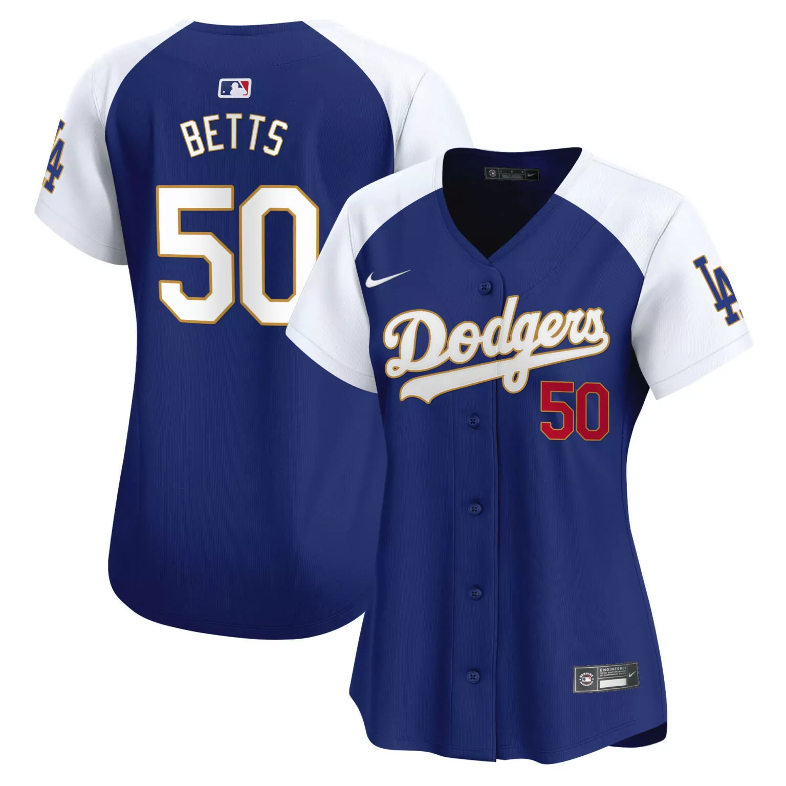Mookie Betts 50 Dodgers Jersey Royal Blue Men White Red Gold Alternate All Stitched