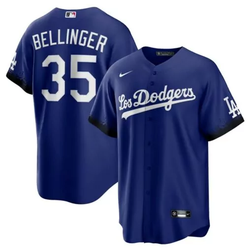 Cody Bellinger 35 Jersey Royal Blue Los Angeles Dodgers Men White Black