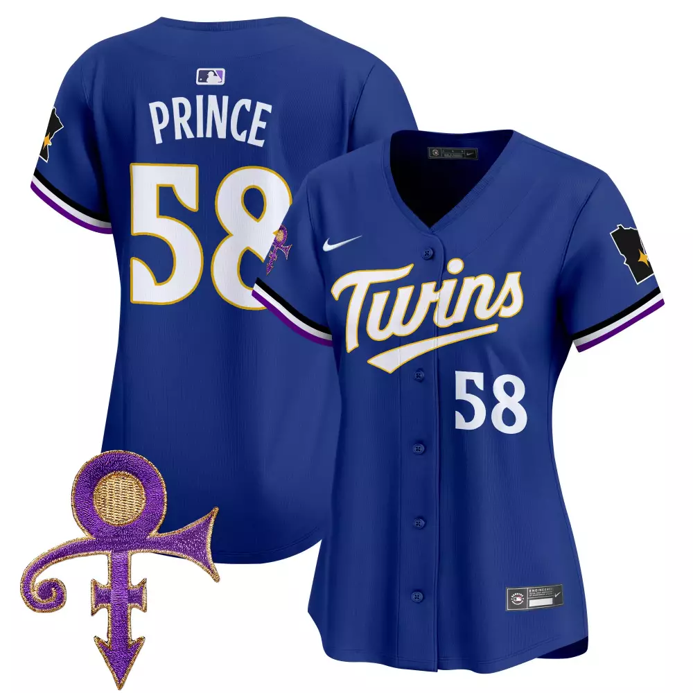 Prince 58 Twins Jersey Royal Blue Symbol Men White Yellow Purple Black Vapor Premier