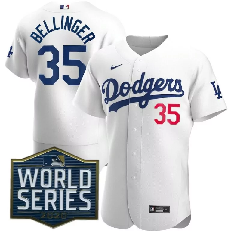 Cody Bellinger 35 Dodgers Jersey White World Series 2020 Men Blue Red Home