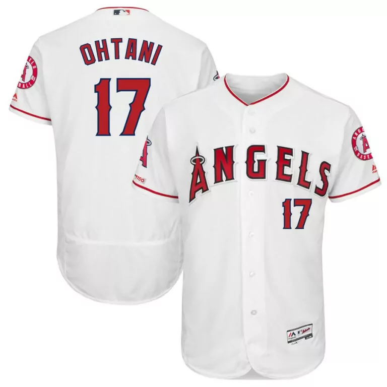 Shohei Ohtani 17 Angels Jersey White Majestic Athletics Red Navy