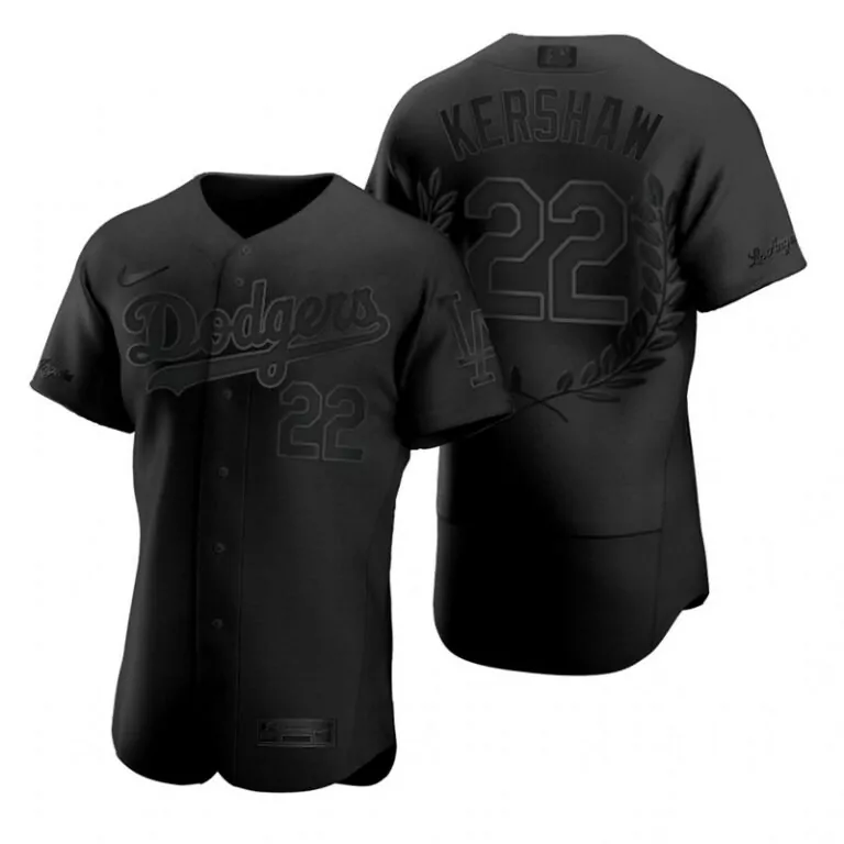 Clayton Kershaw 22 Dodgers Jersey Black Men Fashion
