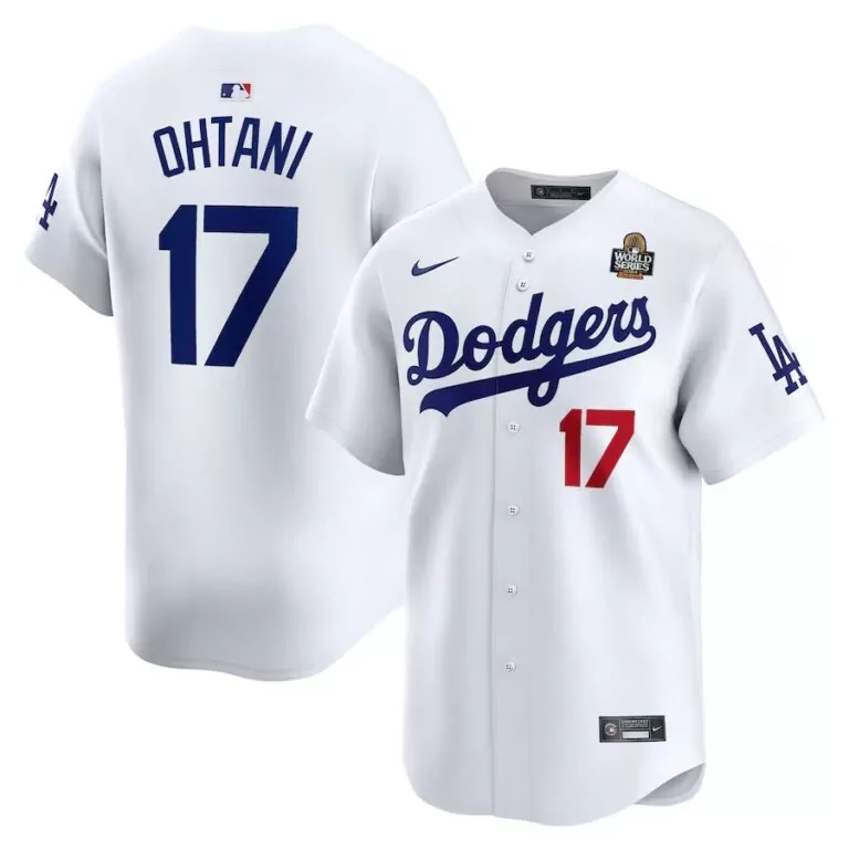 Shohei Ohtani 17 Dodgers Jersey White World Series Men Blue Red Home Limited