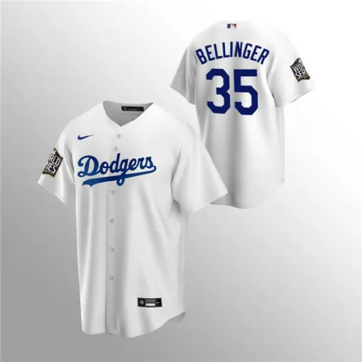 Cody Bellinger 35 Dodgers Jersey White World Series Men Blue Stitched