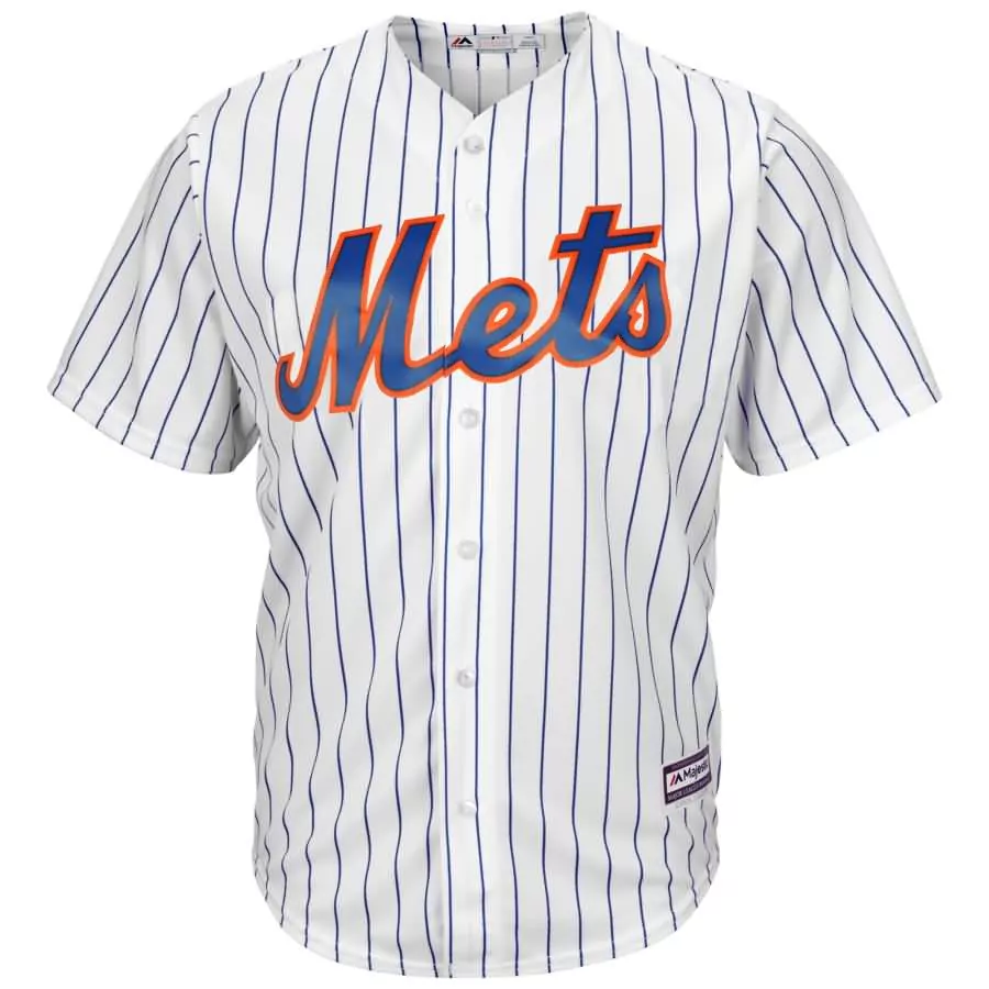 R. Mets New York Jersey White Men Blue Orange Official Cool Base