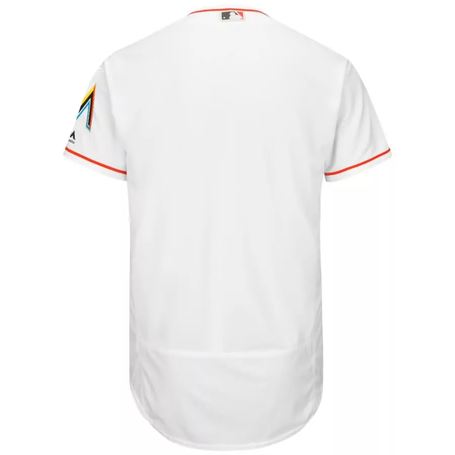Miami Marlins Jersey White Men Replica Split Design Orange Black Aqua Blue Yellow