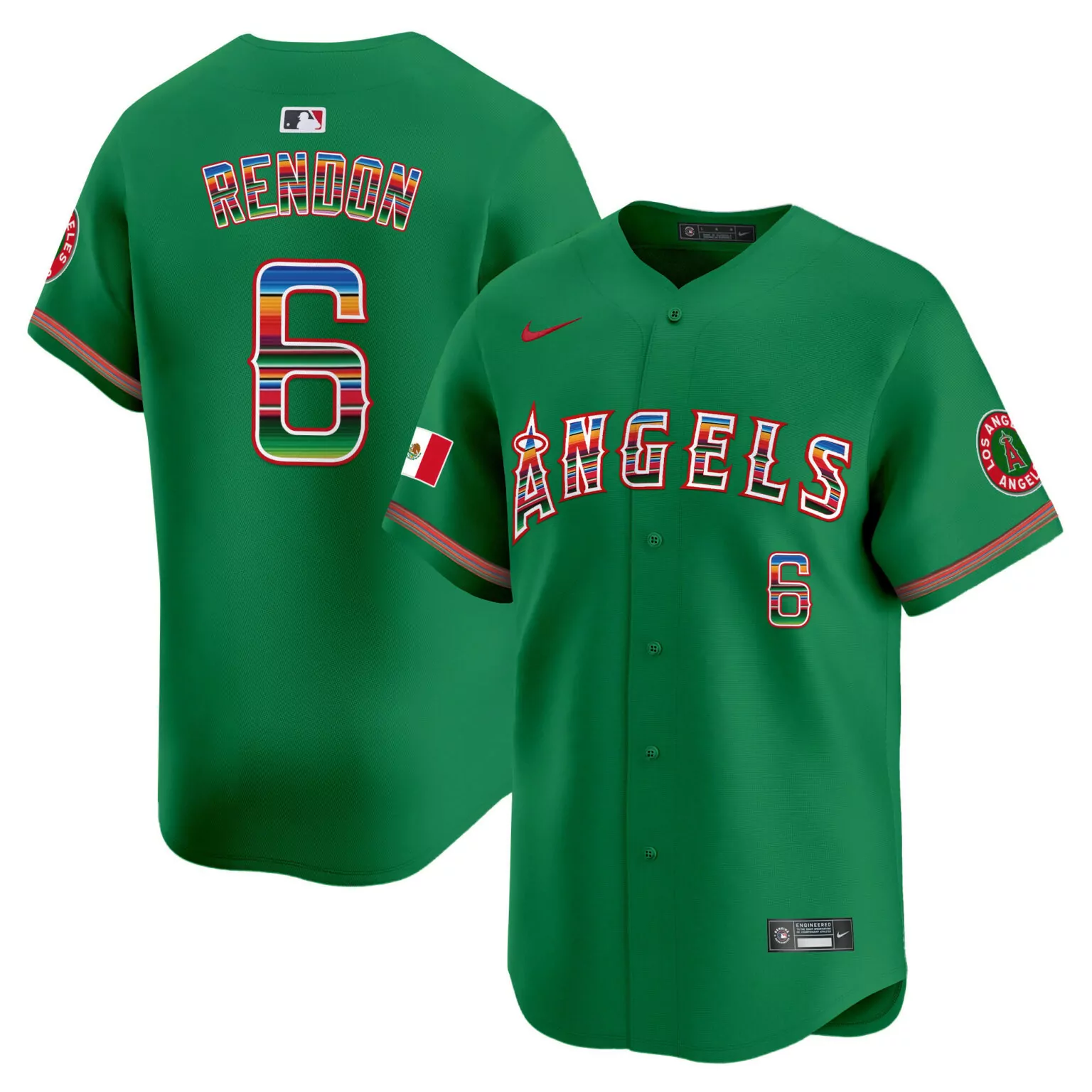Anthony Rendon 6 Jersey Green City Connect Los Angeles Angels Mexican Flag 2023 Men