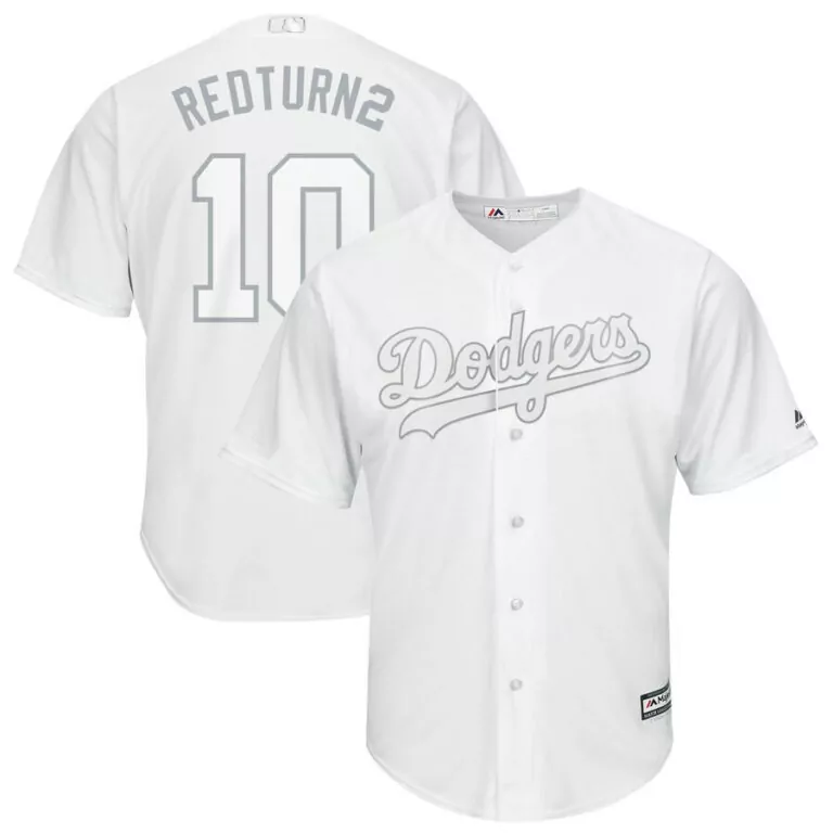 Justin Turner 10 Dodgers Jersey White Men Gray Replica Stitched