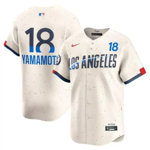 Yoshinobu Yamamoto 18 Jersey Cream City Connect Los Angeles Dodgers Men Custom Design