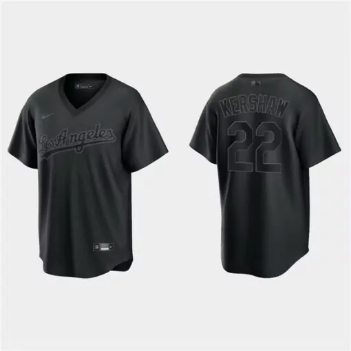 Clayton Kershaw 22 Jersey Black Los Angeles Dodgers Men Fashion Replica Stitched