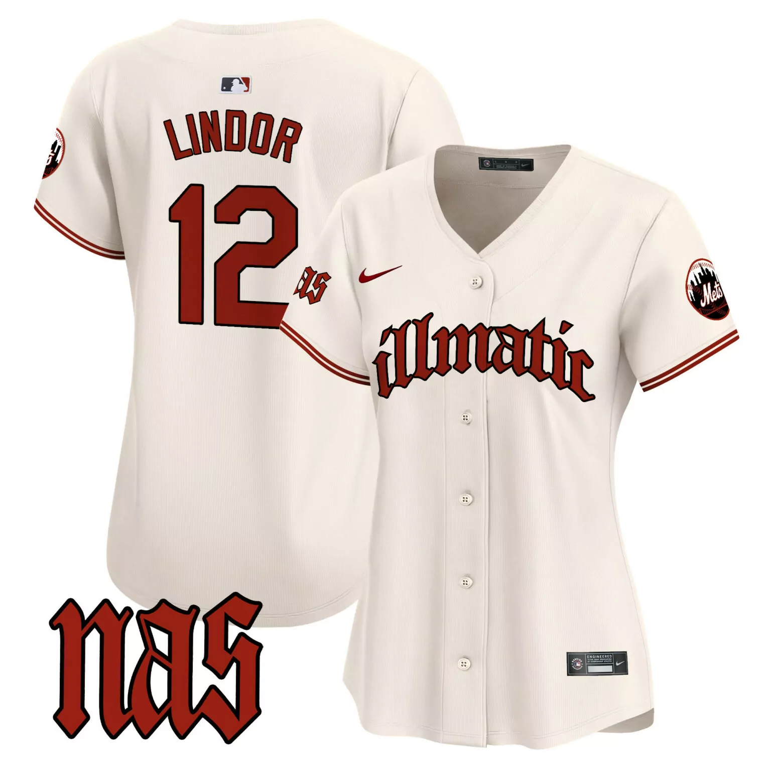 Francisco Lindor 12 New York Mets Jersey Cream City Connect Women Maroon Orange All