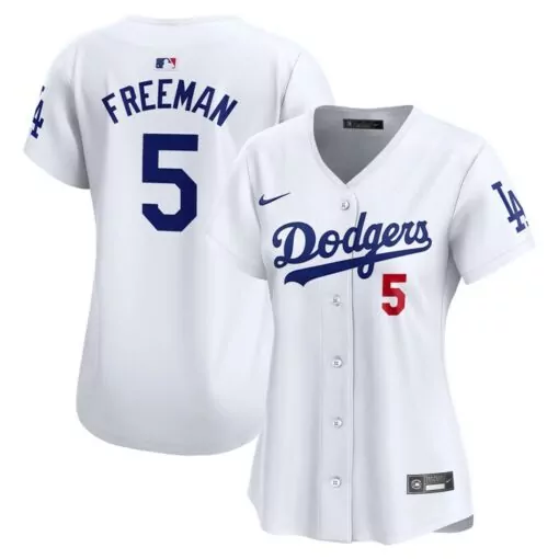 Freddie Freeman 5 Dodgers Jersey White Women Blue Red Home