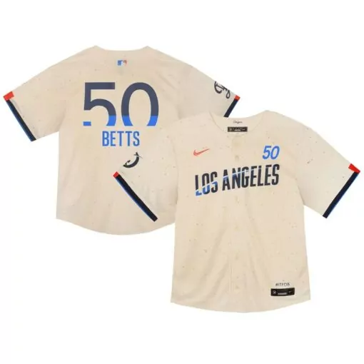 Mookie Betts 50 Jersey Cream Los Angeles Dodgers Men Navy Blue Royal Red