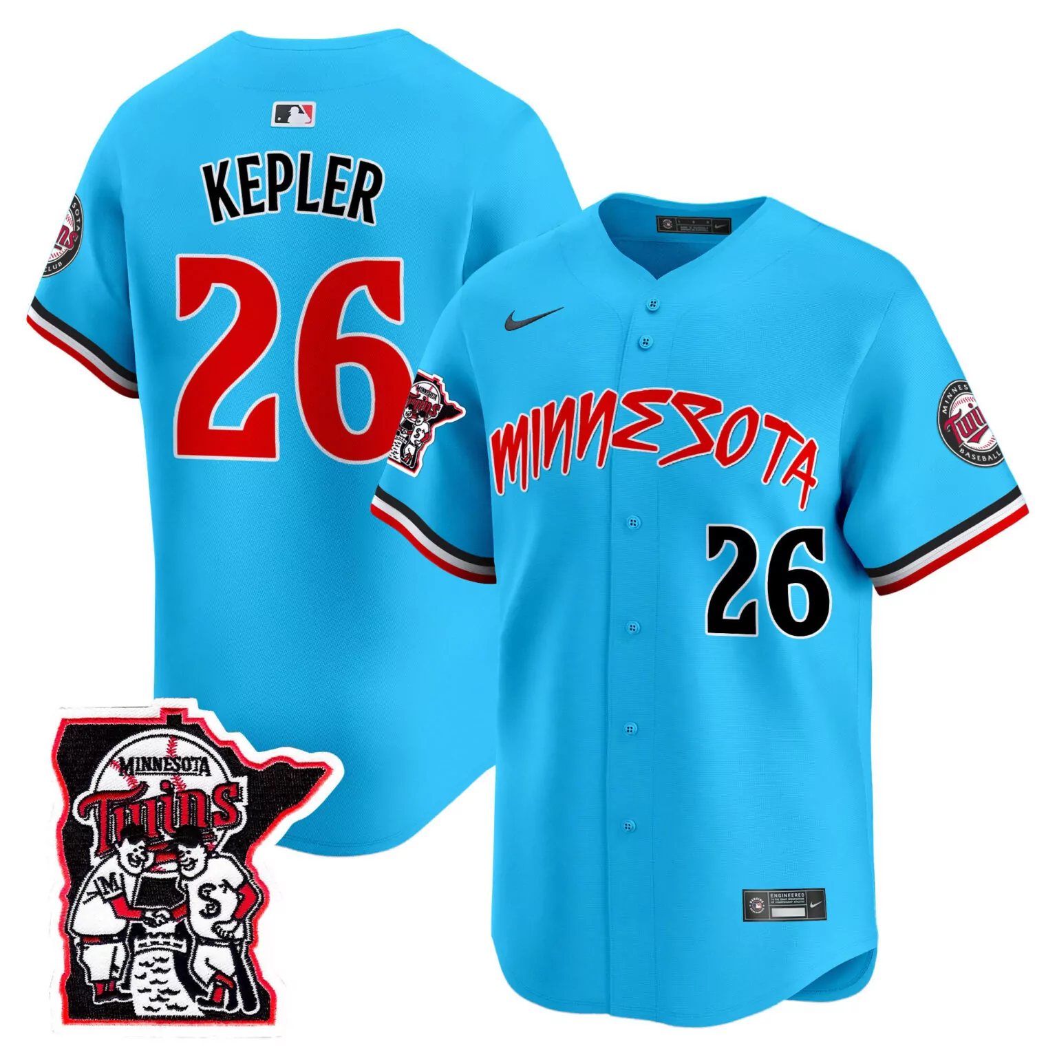 Max Kepler 26 Minnesota Twins Jersey Light Blue State Men Red White Black All Stitched