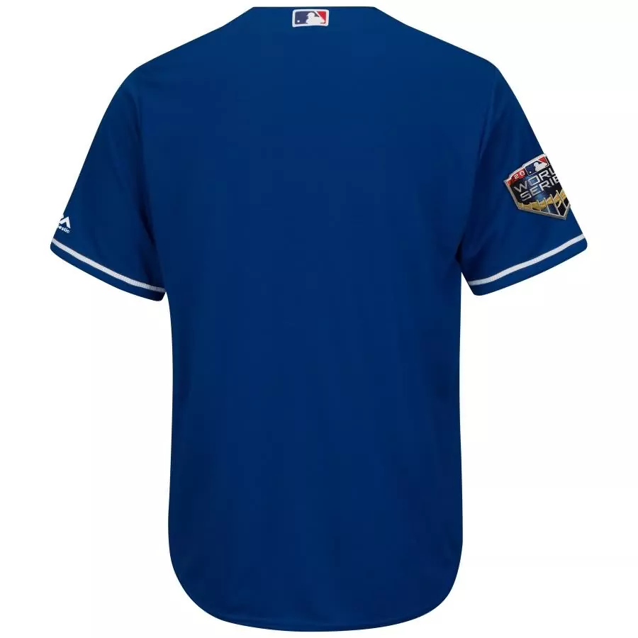 Custom Kansas City Royals Jersey Royal Blue 2015 World Series Men Majestic Replica