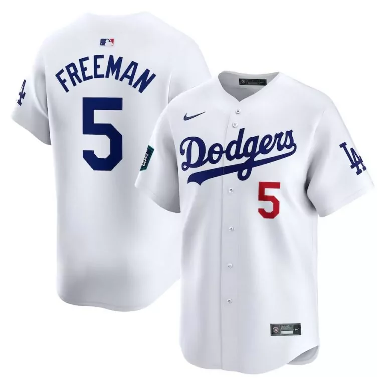 Freddie Freeman 5 Dodgers Jersey White Men Blue Red Home Limited