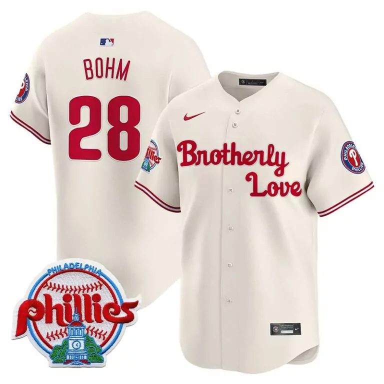 Alec Bohm 28 Phillies Jersey Cream Philadelphia Men Red Blue All Stitched