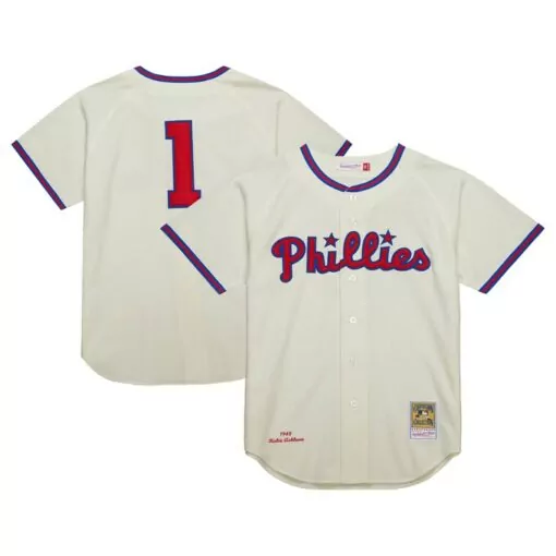 Mike Schmidt 1 Jersey Cream Throwback Philadelphia Phillies Men Red Blue Cooperstown